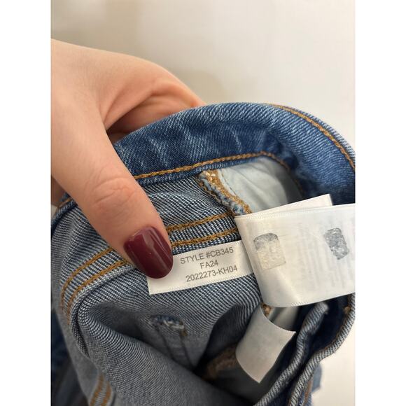 J. Crew Jeans Womens 25 Blue Essential Straight High Rise Cropped Raw Hem - Picture 5 of 5